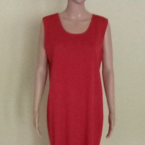 Ming Wang Sheath Knit Dress Sheath Red L NWOT